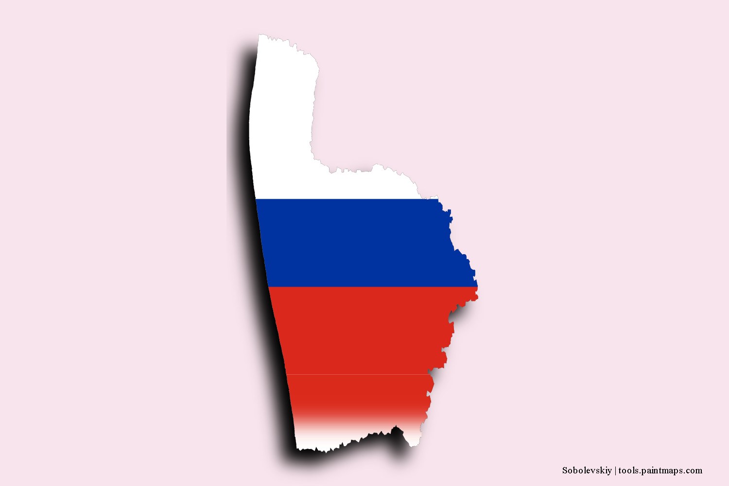 flag map of Sobolevskiy with 3D shadow effect