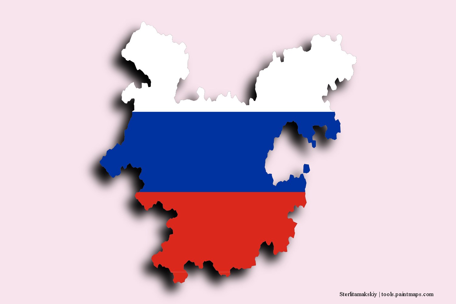 flag map of Sterlitamakskiy with 3D shadow effect