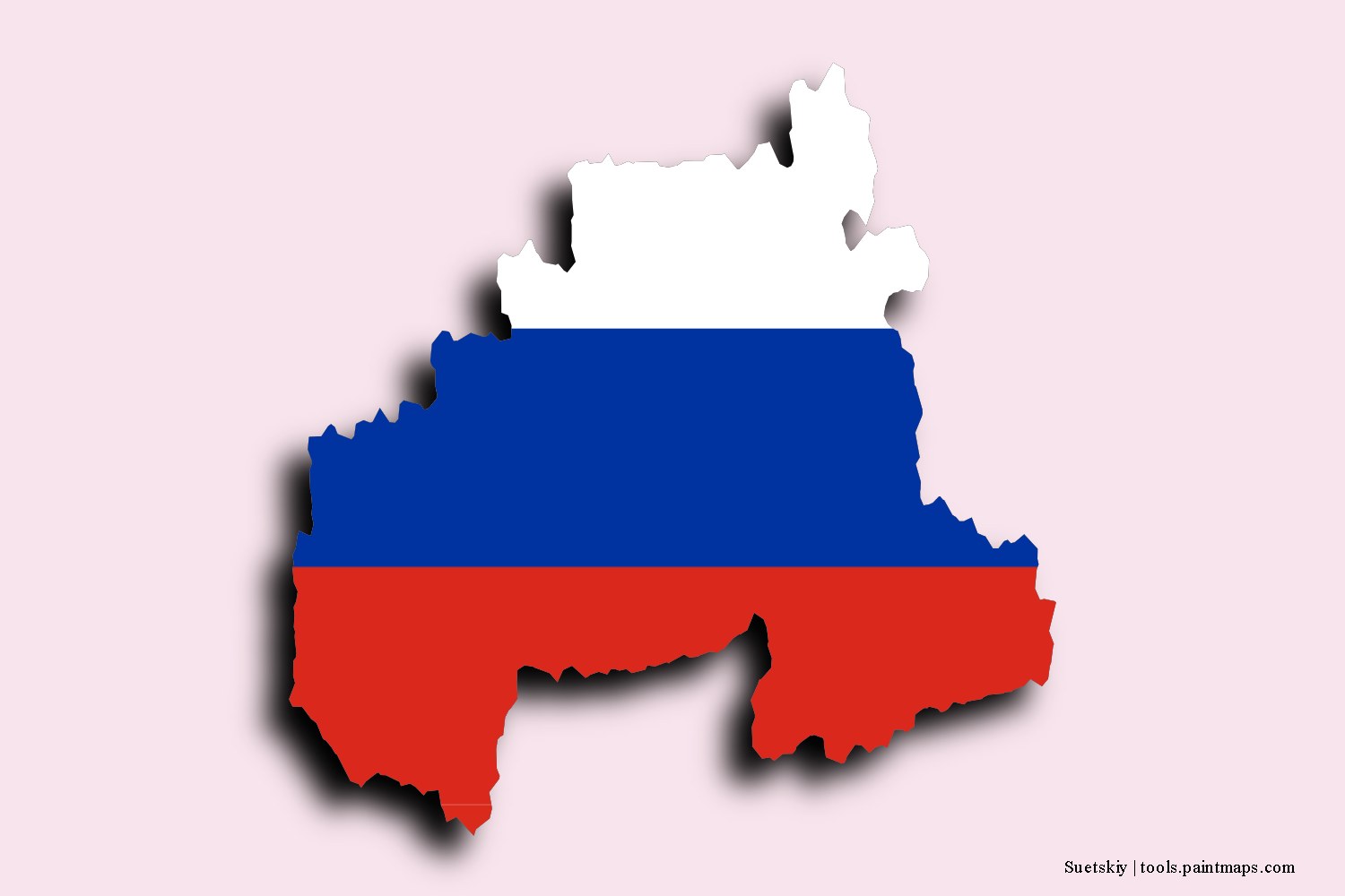 flag map of Suetskiy with 3D shadow effect