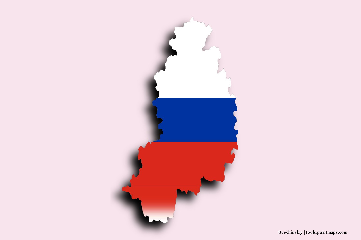 flag map of Svechinskiy with 3D shadow effect