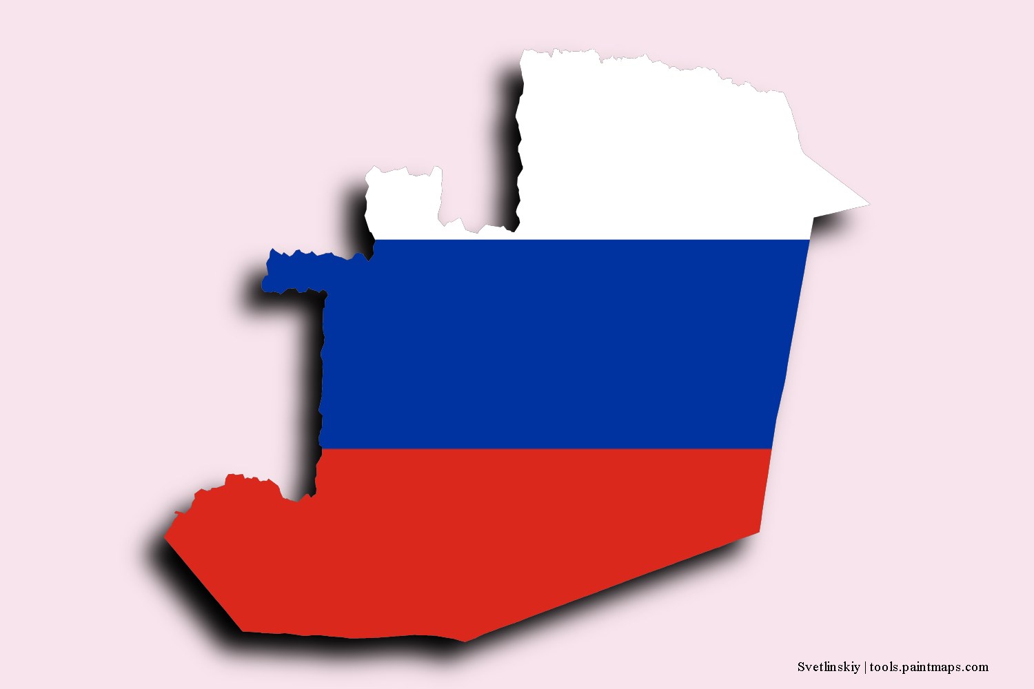 flag map of Svetlinskiy with 3D shadow effect