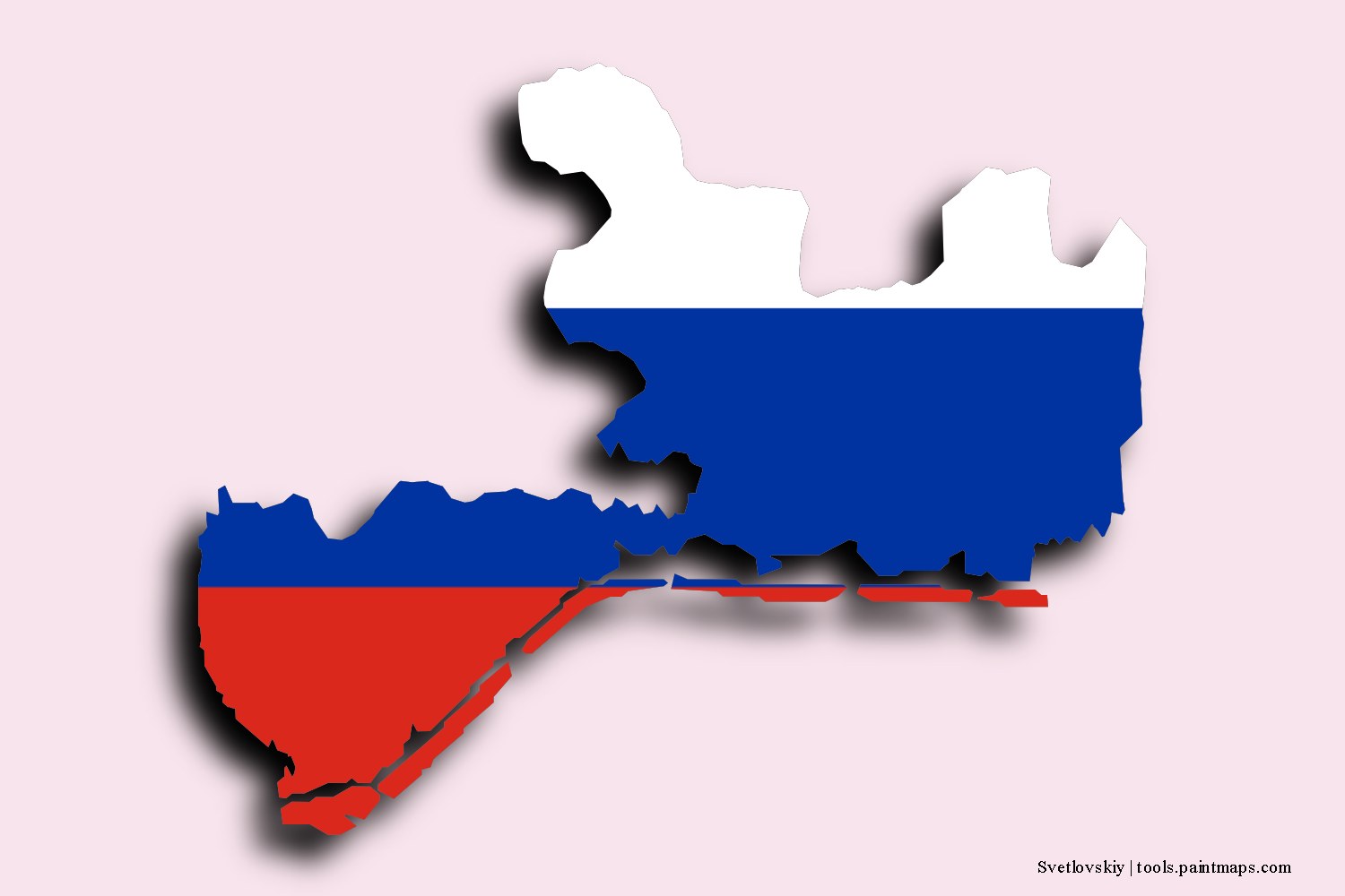 Mapa de la bandera de Svetlovskiy con efecto de sombra 3D