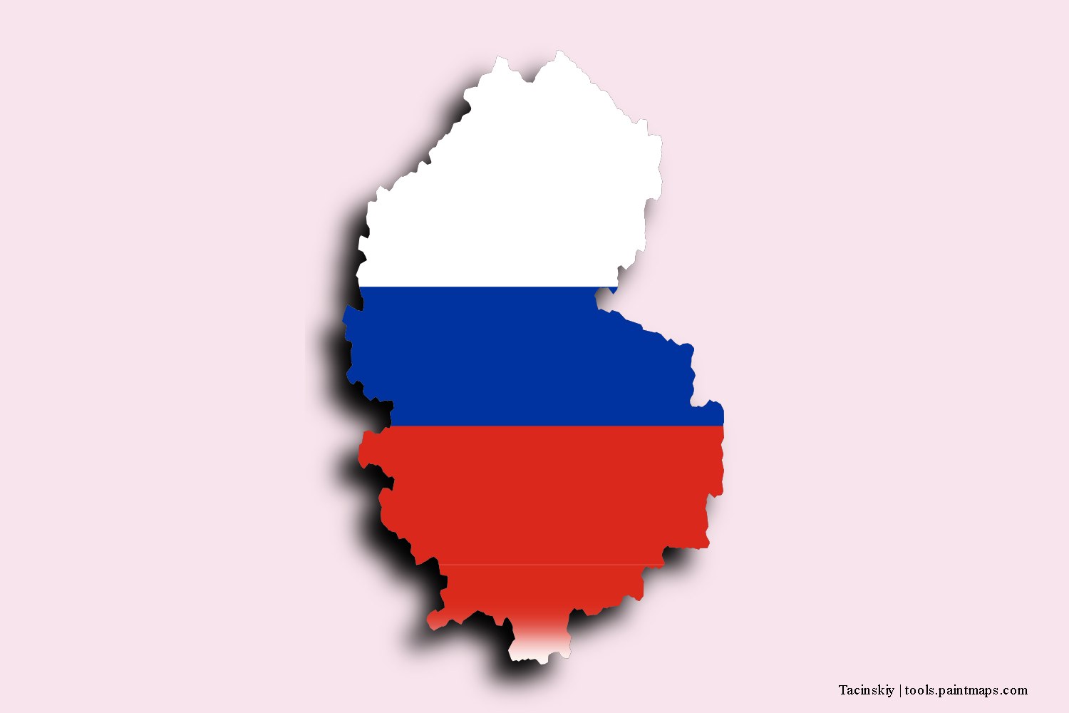 Mapa de la bandera de Tacinskiy con efecto de sombra 3D