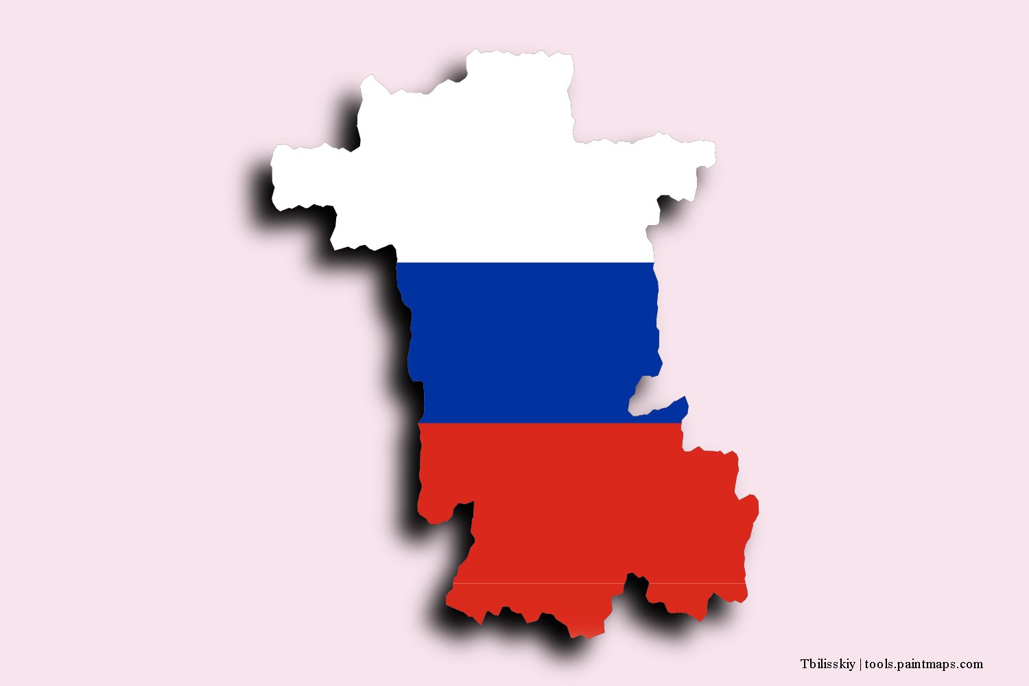 flag map of Tbilisskiy with 3D shadow effect