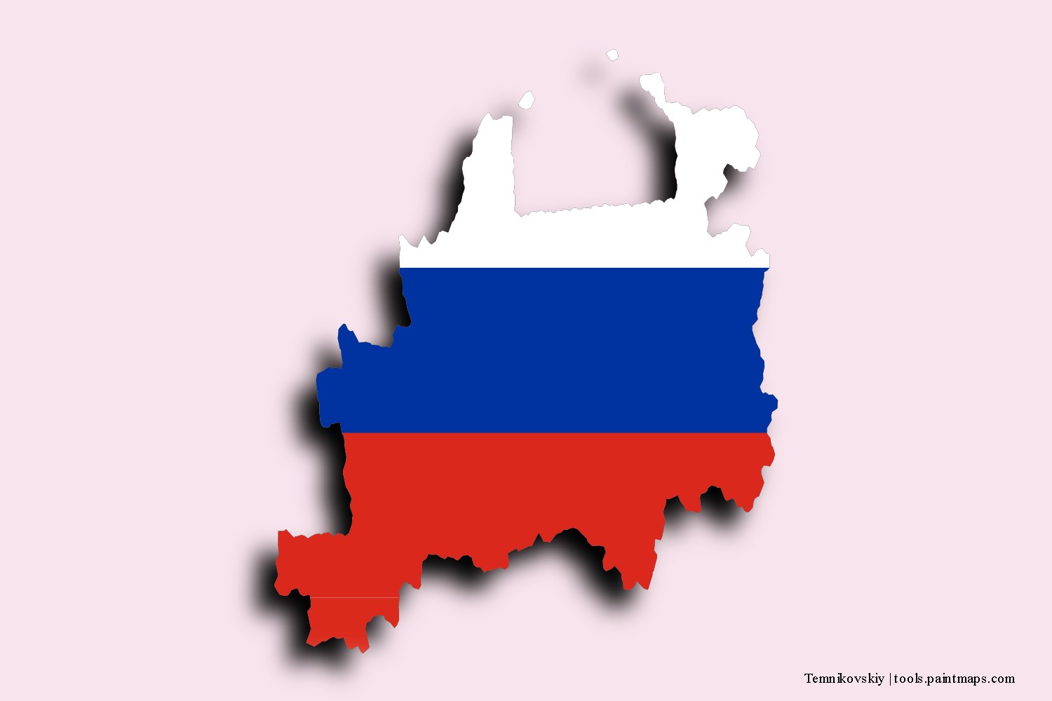 flag map of Temnikovskiy with 3D shadow effect