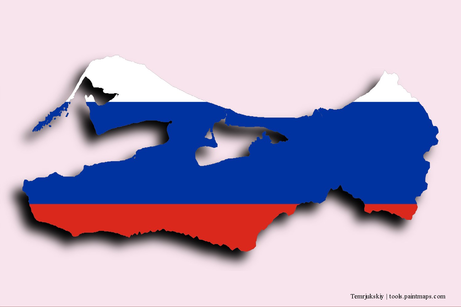 flag map of Temrjukskiy with 3D shadow effect