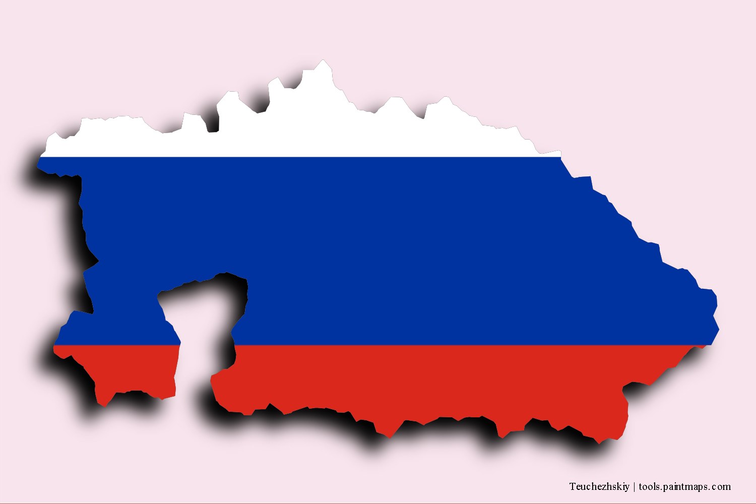 flag map of Teuchezhskiy with 3D shadow effect