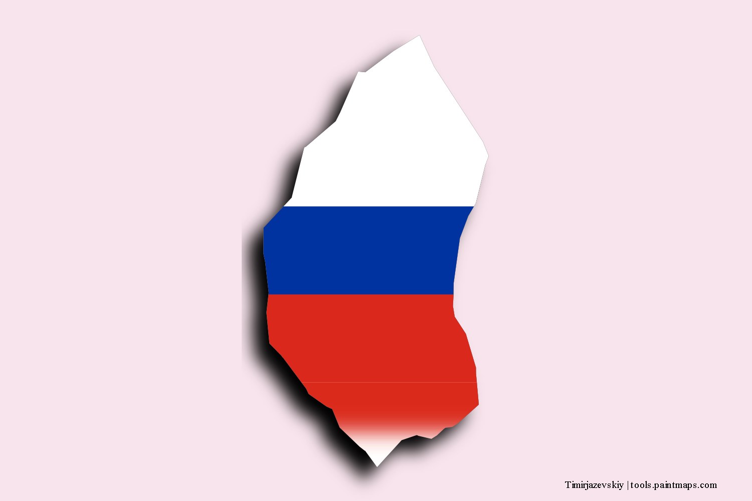 flag map of Timirjazevskiy with 3D shadow effect