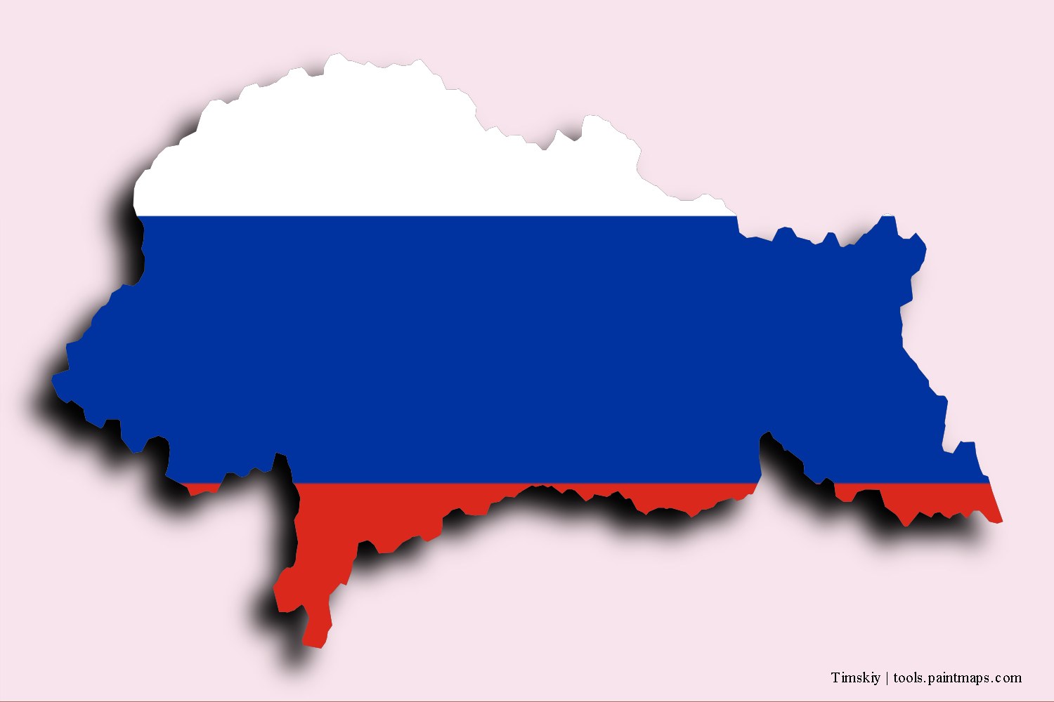 flag map of Timskiy with 3D shadow effect