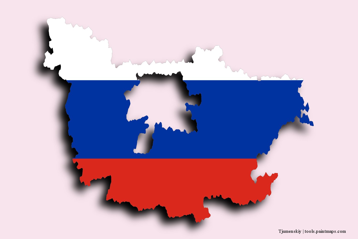 flag map of Tjumenskiy with 3D shadow effect