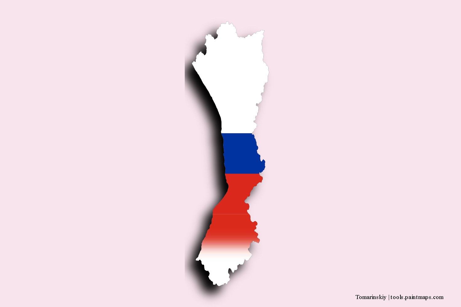 flag map of Tomarinskiy with 3D shadow effect