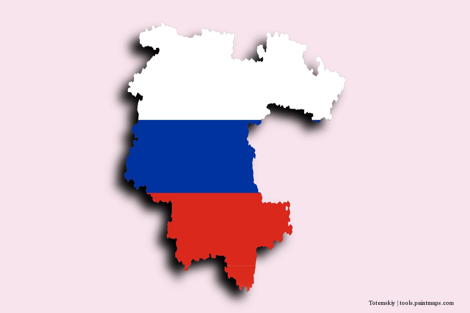 Mapa de la bandera de Totemskiy con efecto de sombra 3D