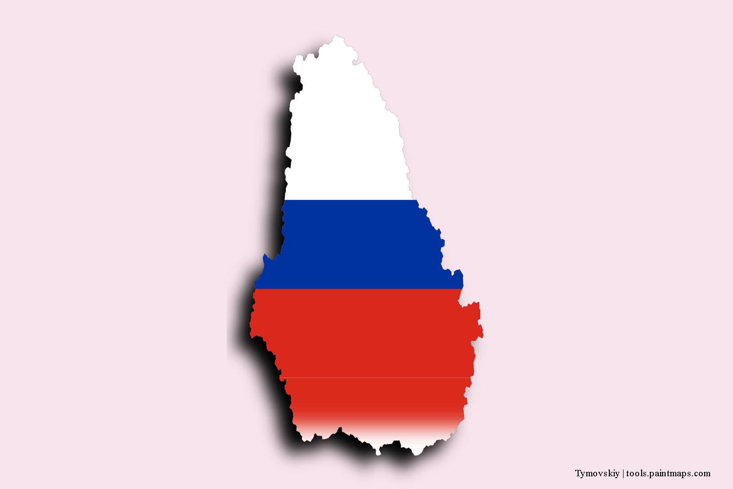 flag map of Tymovskiy with 3D shadow effect