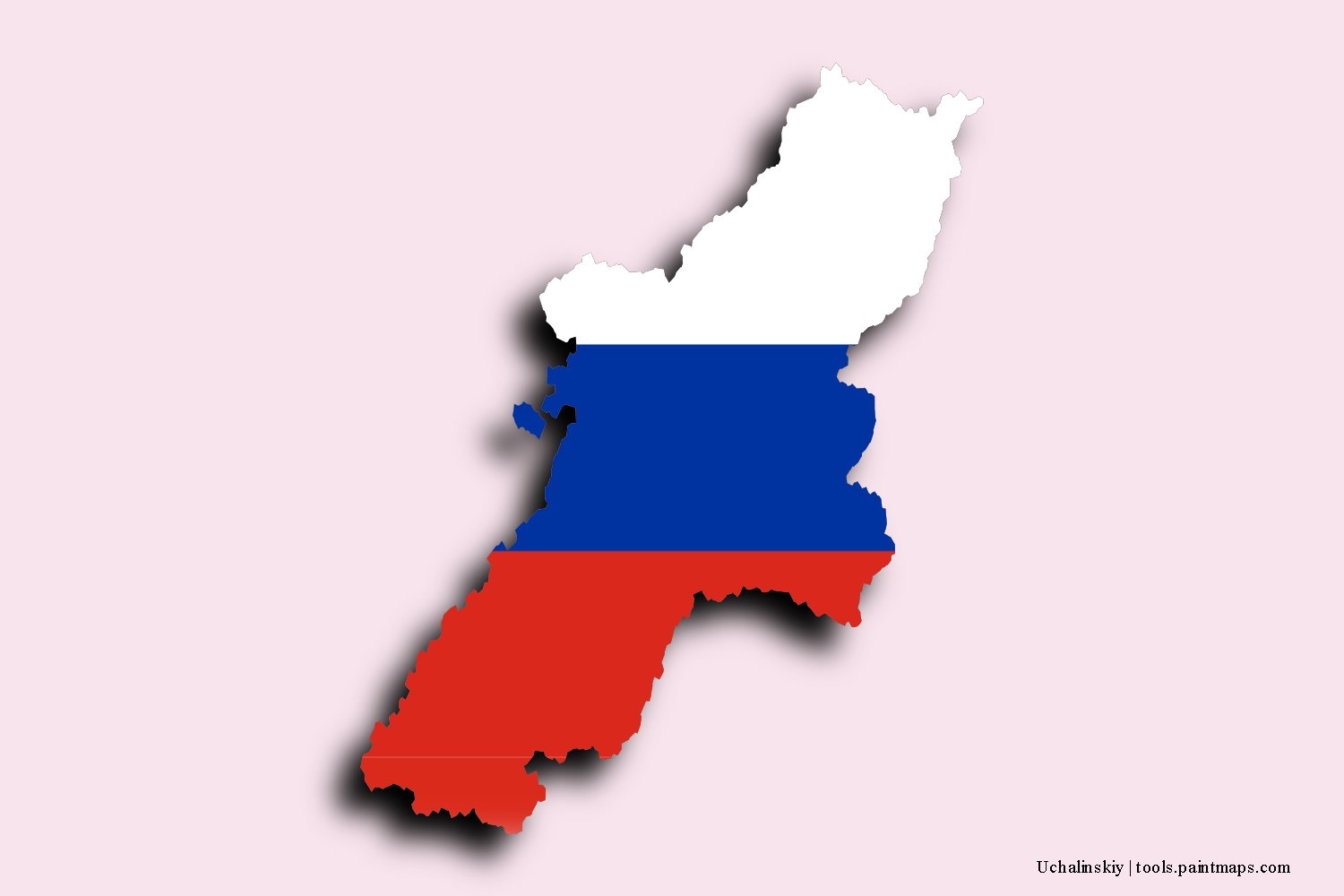 flag map of Uchalinskiy with 3D shadow effect