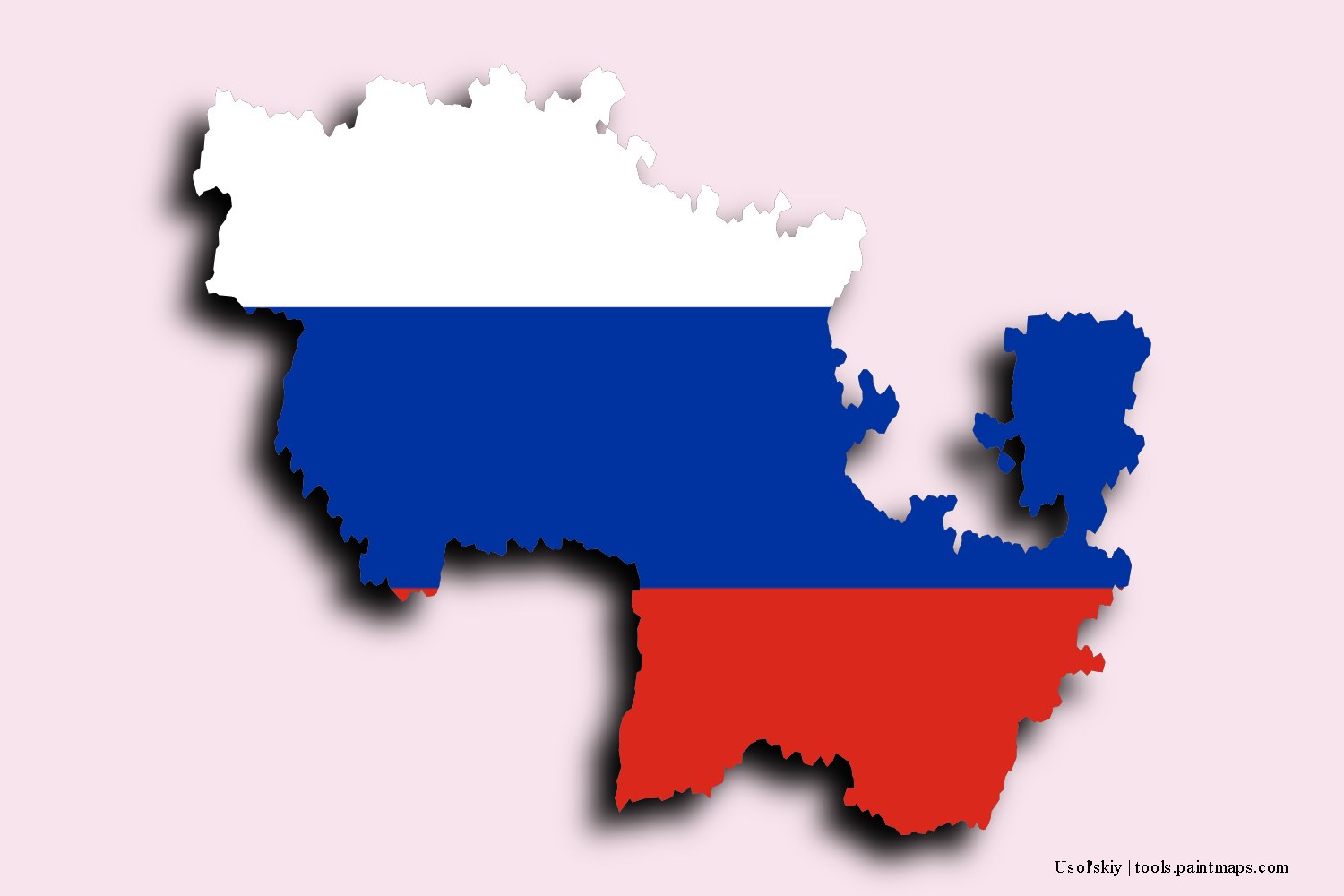 flag map of Usol'skiy with 3D shadow effect