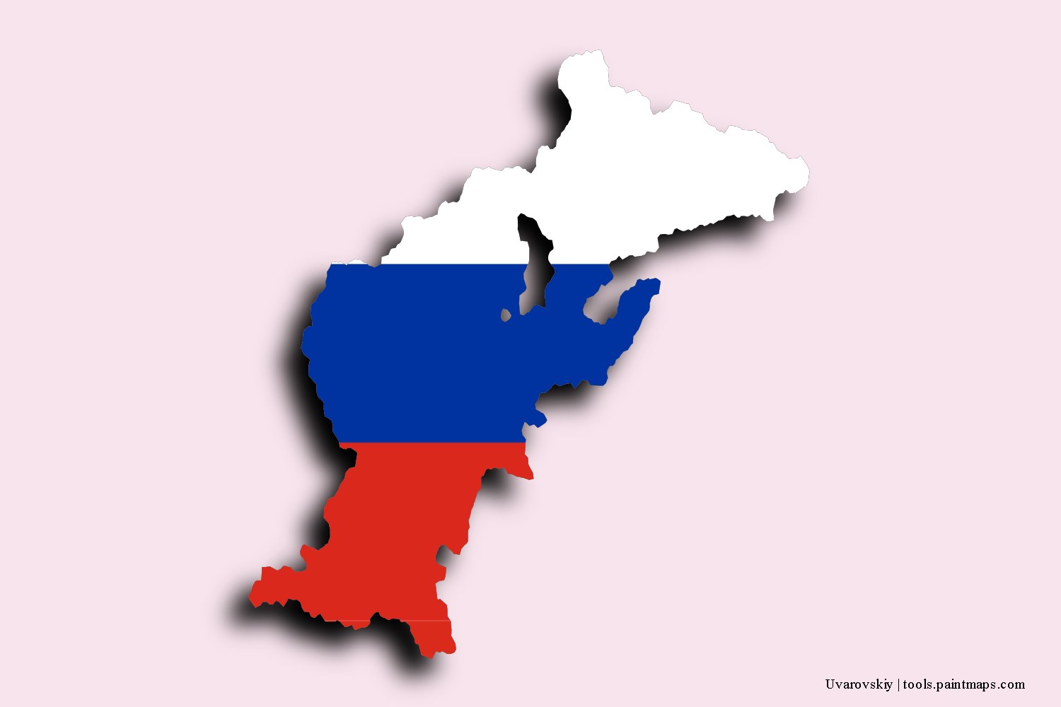 flag map of Uvarovskiy with 3D shadow effect