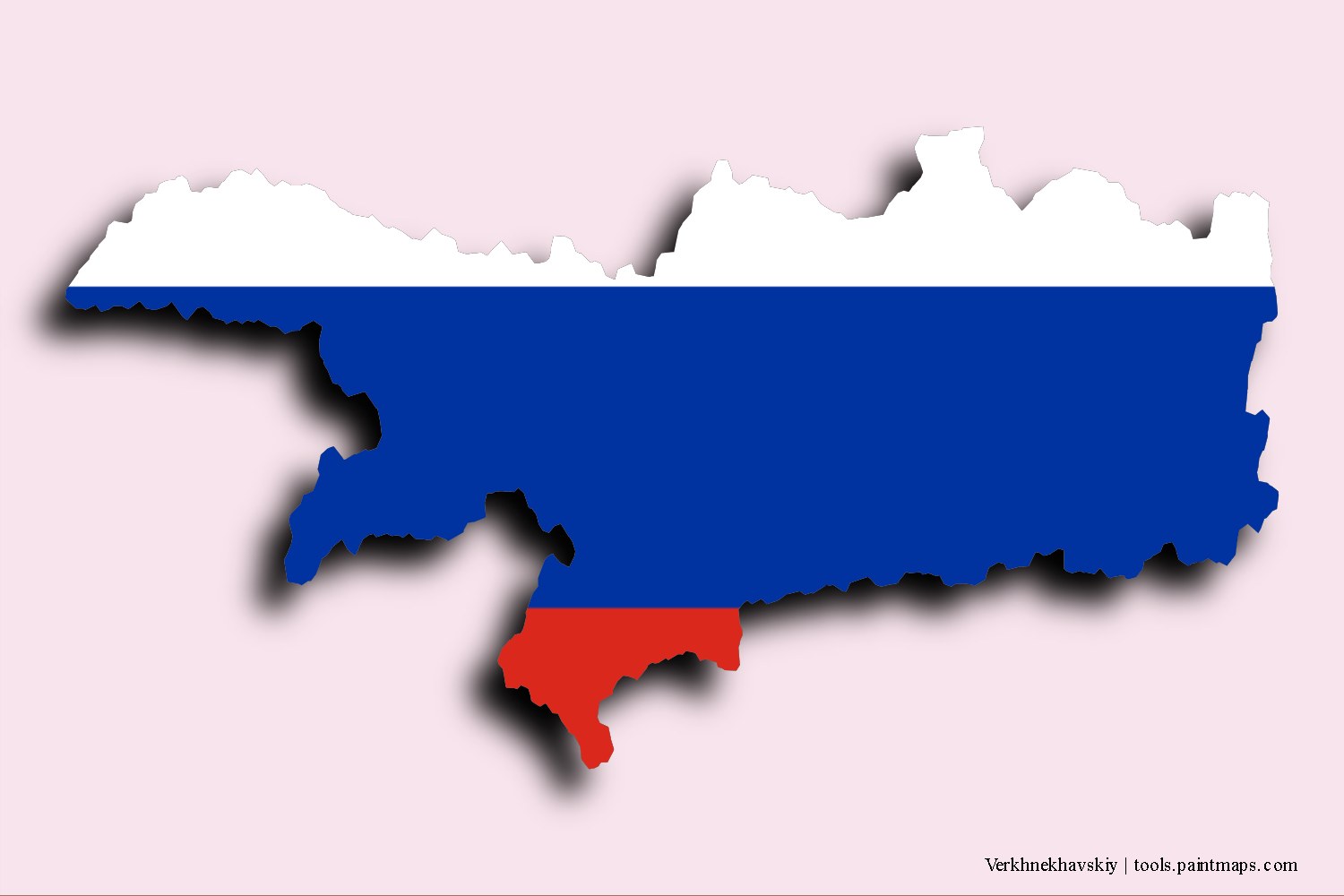 flag map of Verkhnekhavskiy with 3D shadow effect