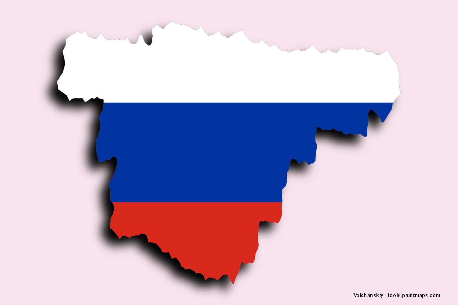 flag map of Volchanskiy with 3D shadow effect