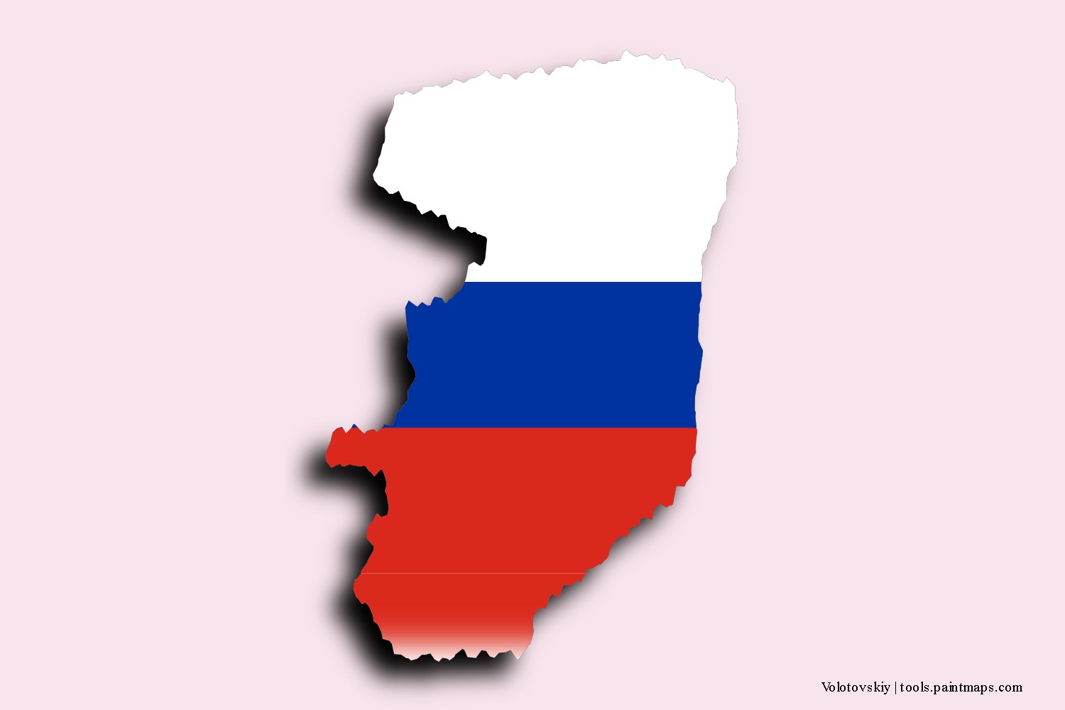 Mapa de la bandera de Volotovskiy con efecto de sombra 3D