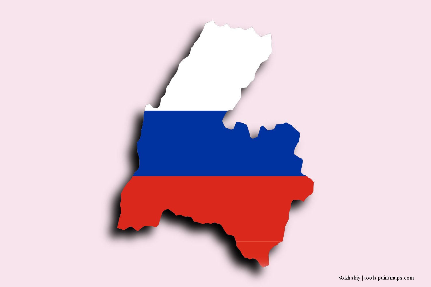 flag map of Volzhskiy with 3D shadow effect