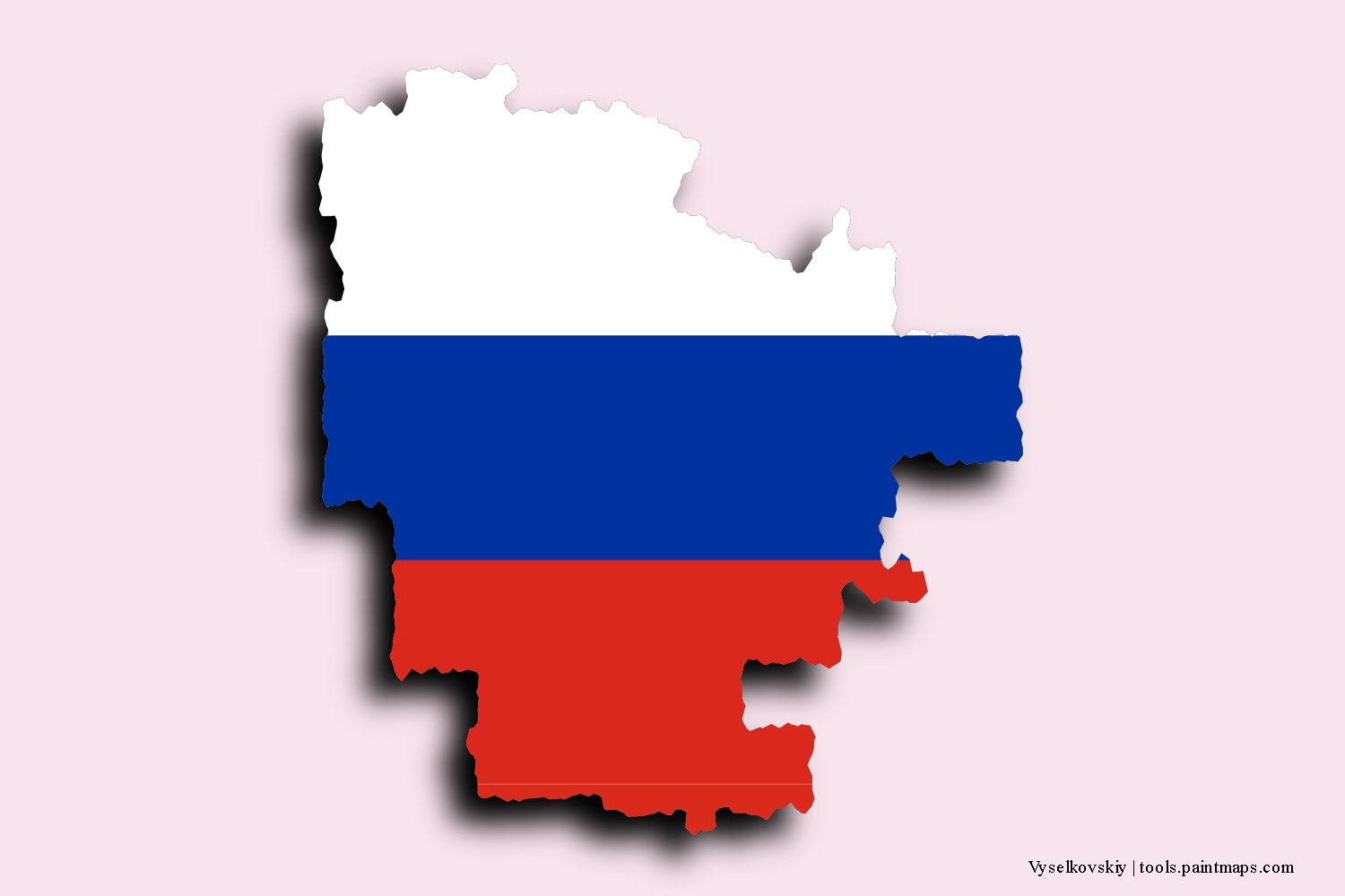 flag map of Vyselkovskiy with 3D shadow effect