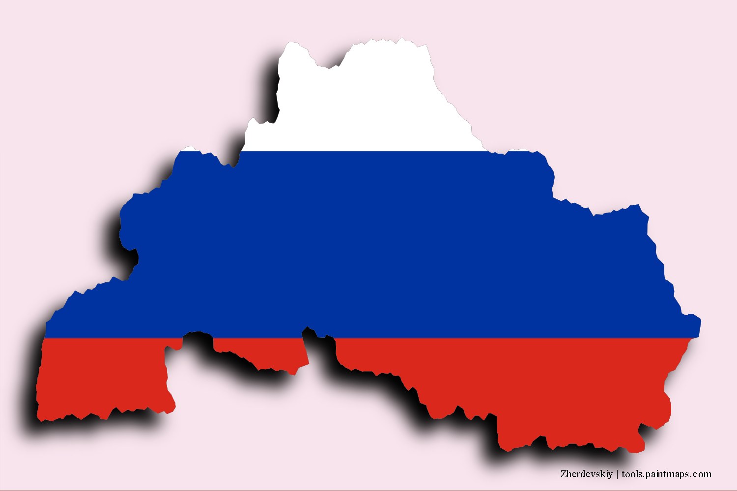 flag map of Zherdevskiy with 3D shadow effect