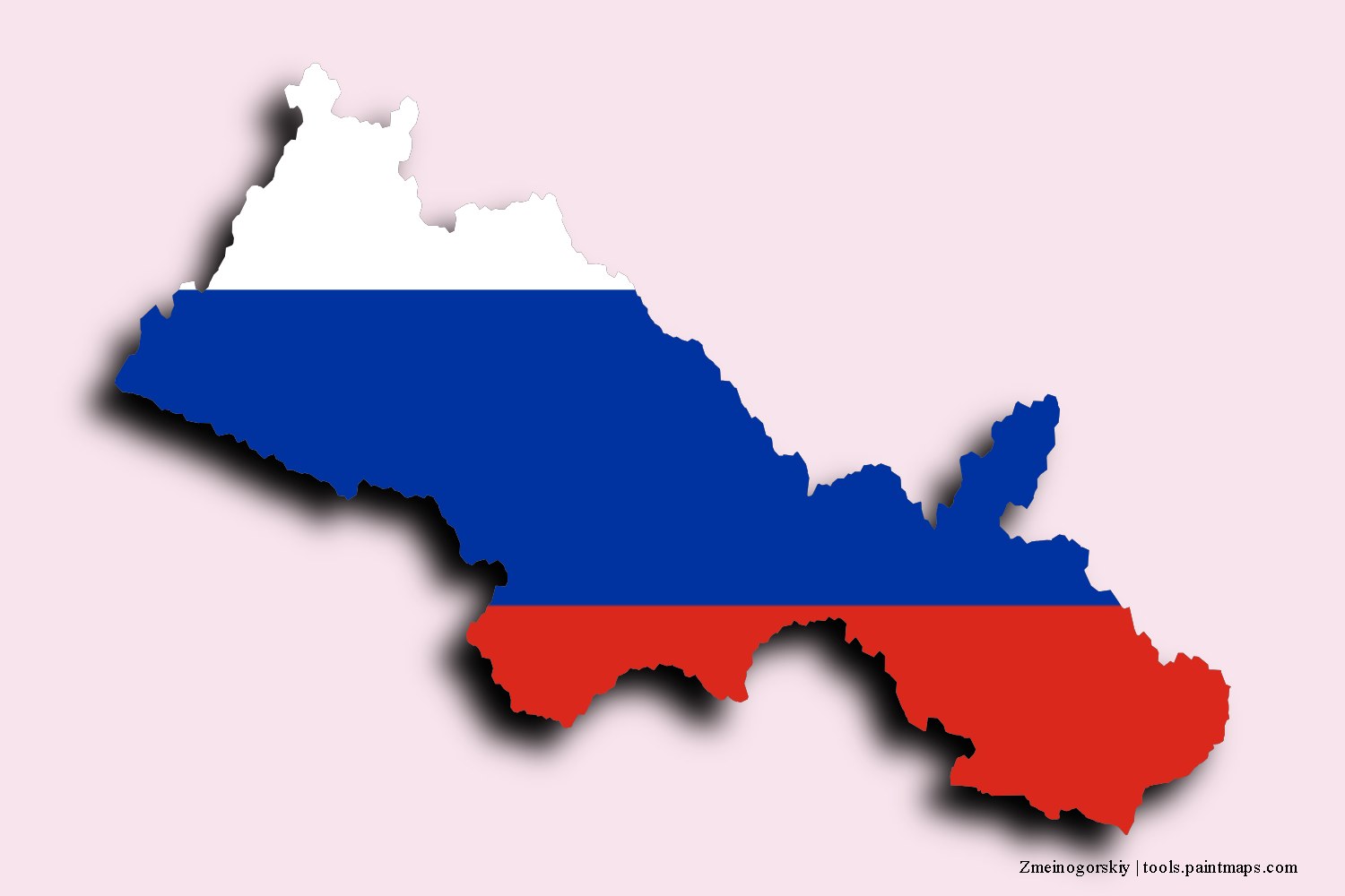 flag map of Zmeinogorskiy with 3D shadow effect