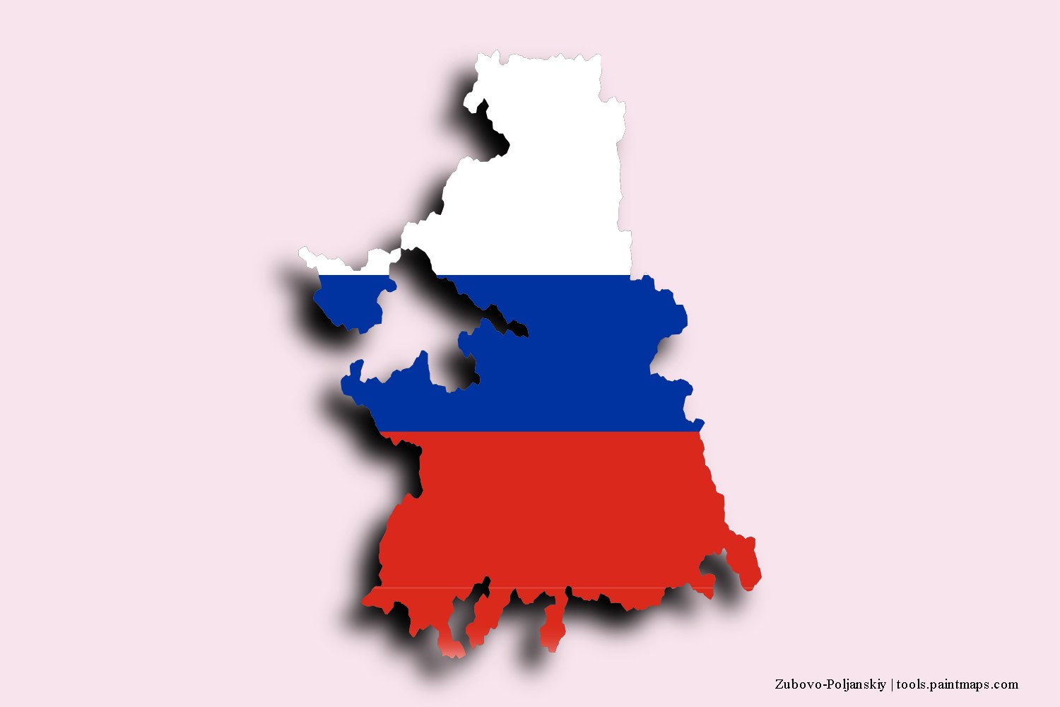 flag map of Zubovo-Poljanskiy with 3D shadow effect