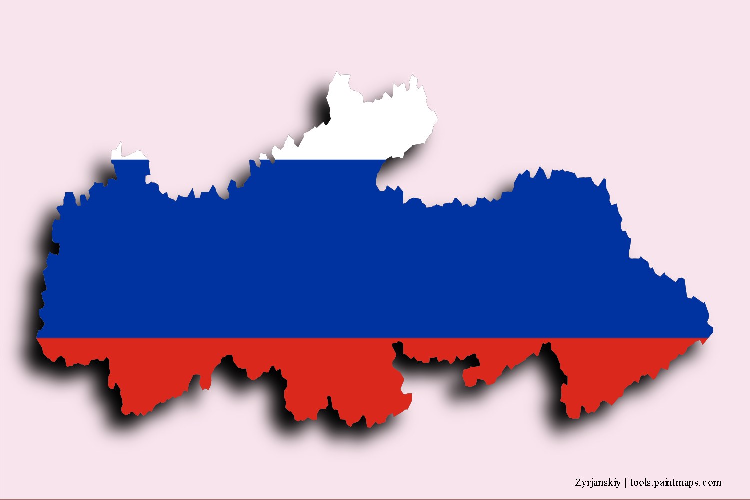 flag map of Zyrjanskiy with 3D shadow effect