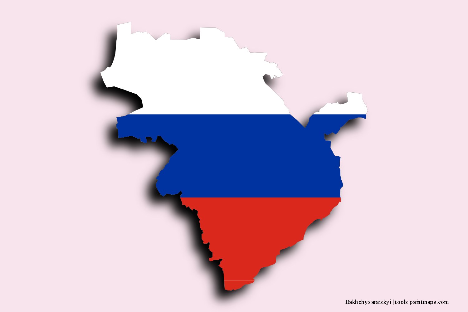 flag map of Bakhchysaraiskyi with 3D shadow effect
