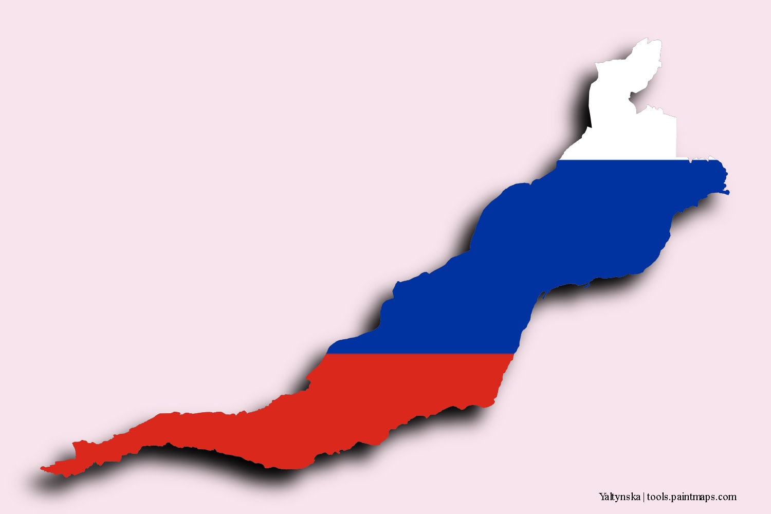 flag map of Yaltynska with 3D shadow effect