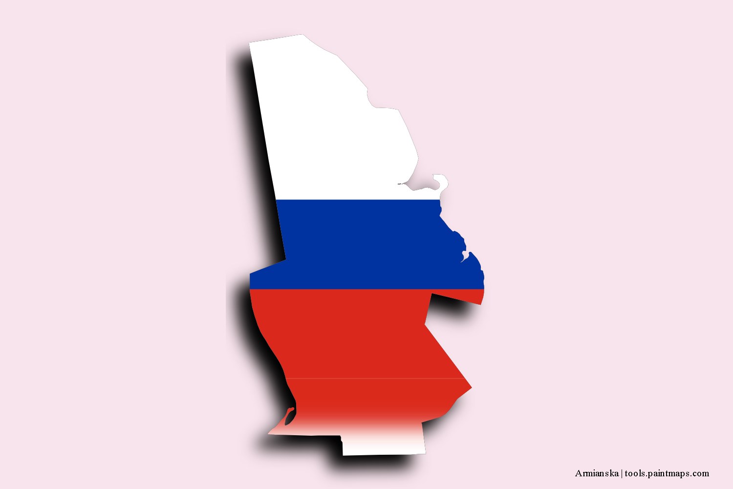 flag map of Armianska with 3D shadow effect