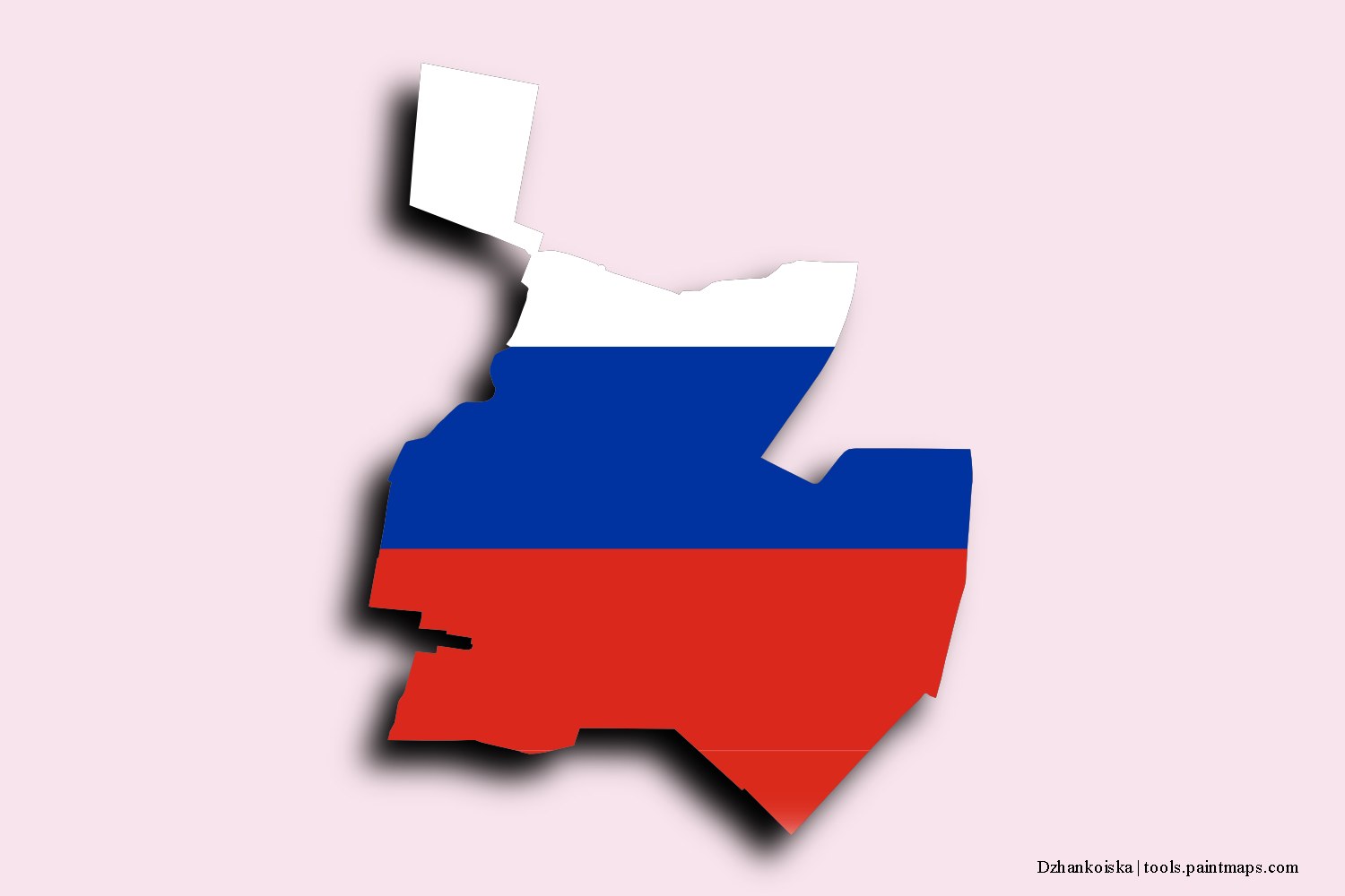 flag map of Dzhankoiska with 3D shadow effect