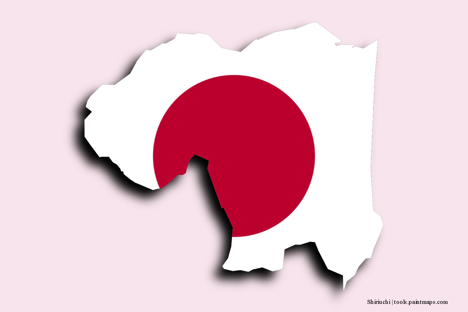 flag map of Shiriuchi with 3D shadow effect