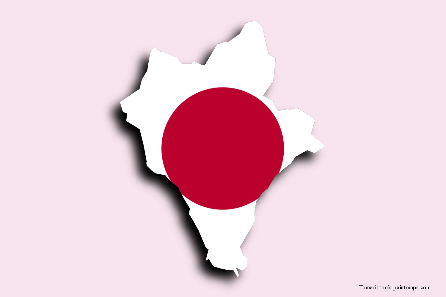 flag map of Tomari with 3D shadow effect