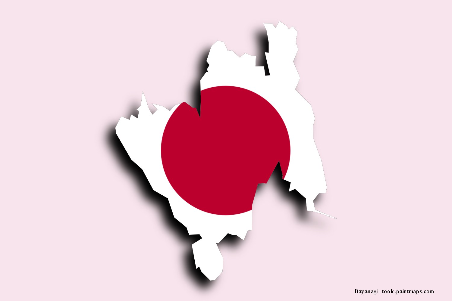 flag map of Itayanagi with 3D shadow effect