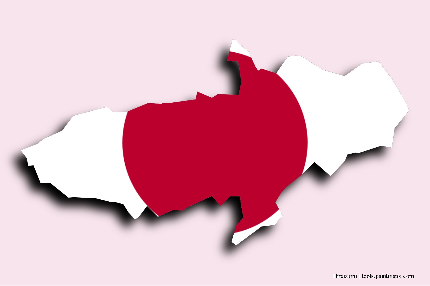 flag map of Hiraizumi with 3D shadow effect