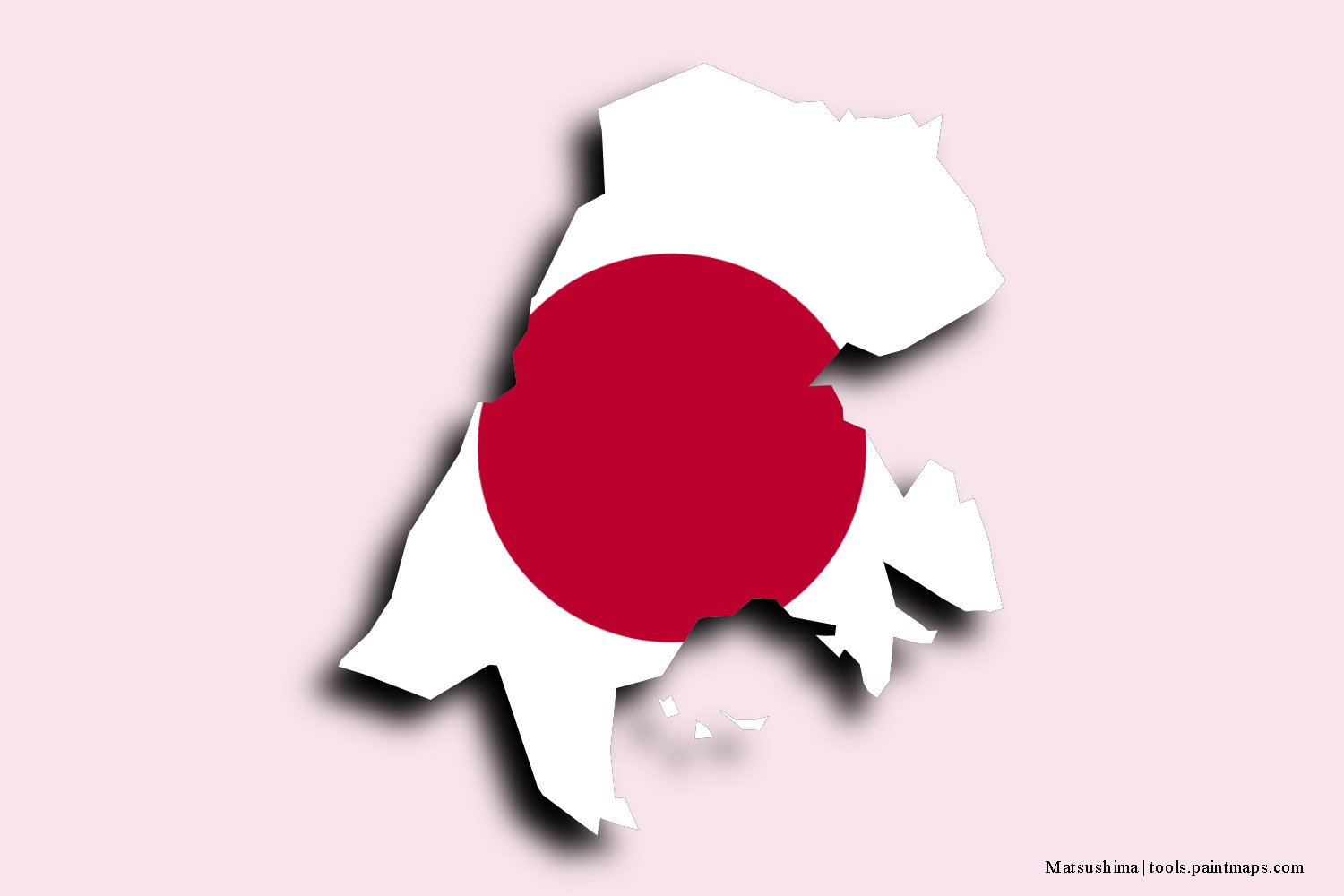 flag map of Matsushima with 3D shadow effect