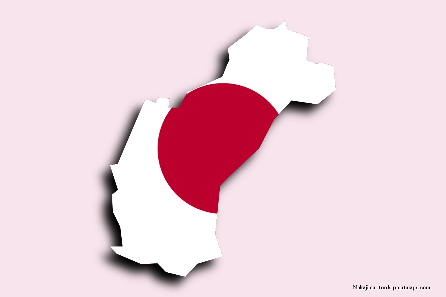 flag map of Nakajima with 3D shadow effect