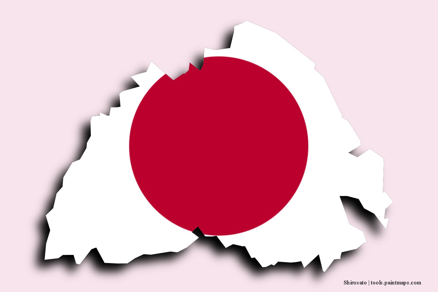 flag map of Shirosato with 3D shadow effect