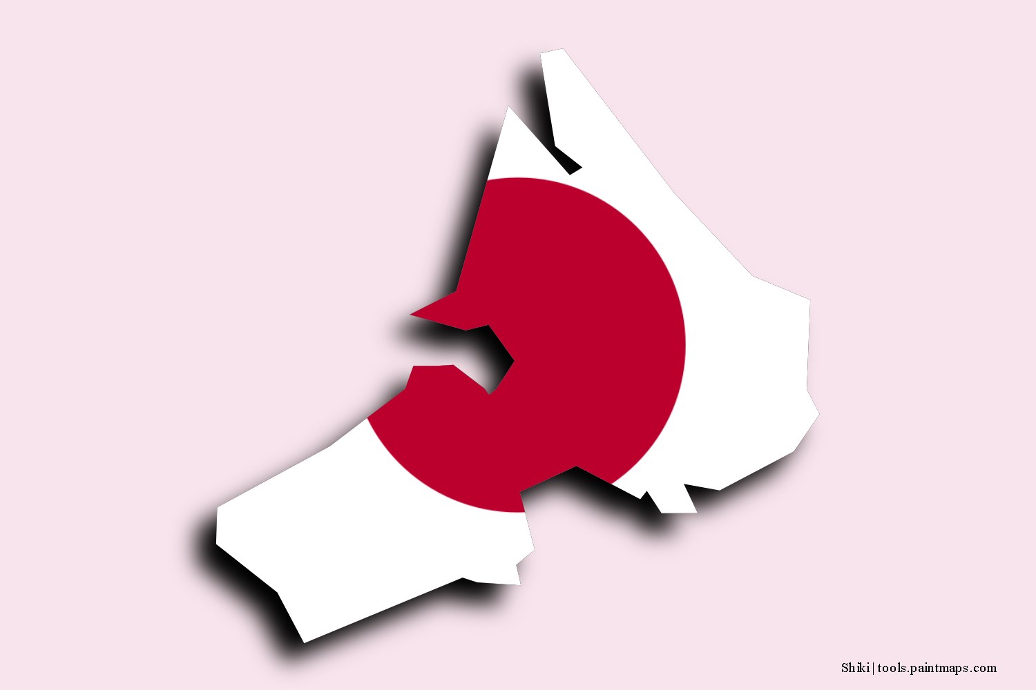 flag map of Shiki with 3D shadow effect