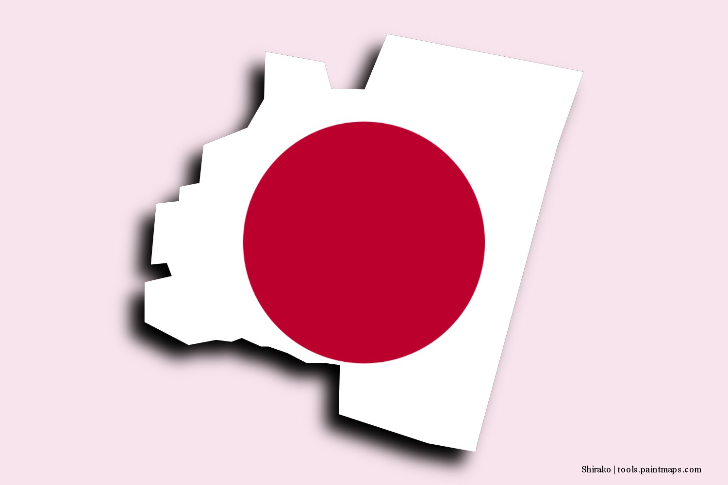 flag map of Shirako with 3D shadow effect