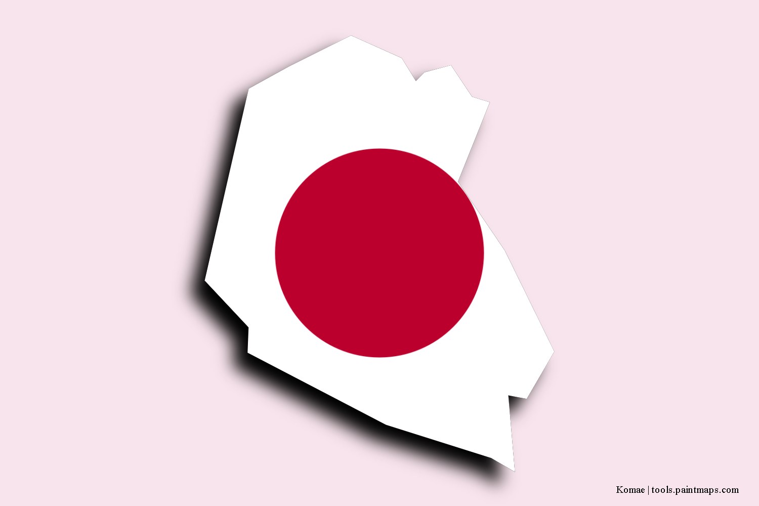 flag map of Komae with 3D shadow effect