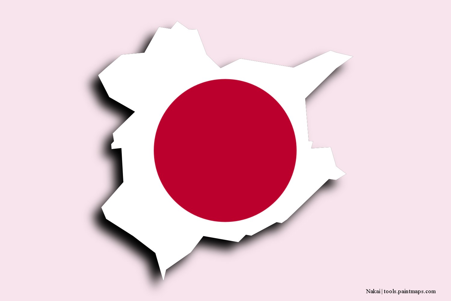 flag map of Nakai with 3D shadow effect