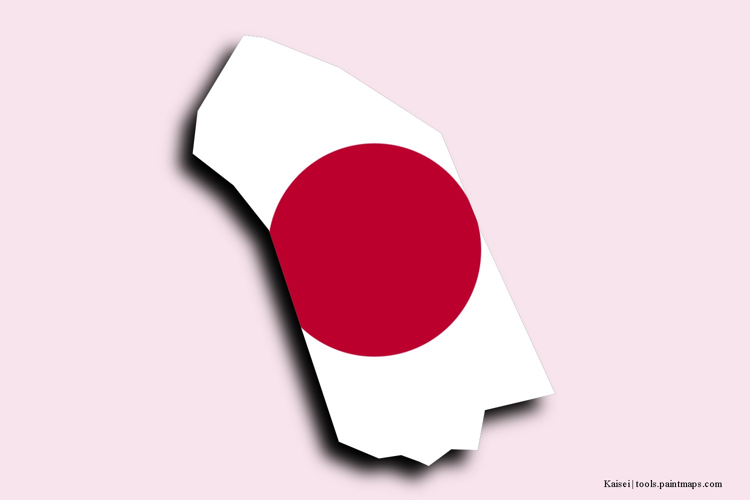 flag map of Kaisei with 3D shadow effect