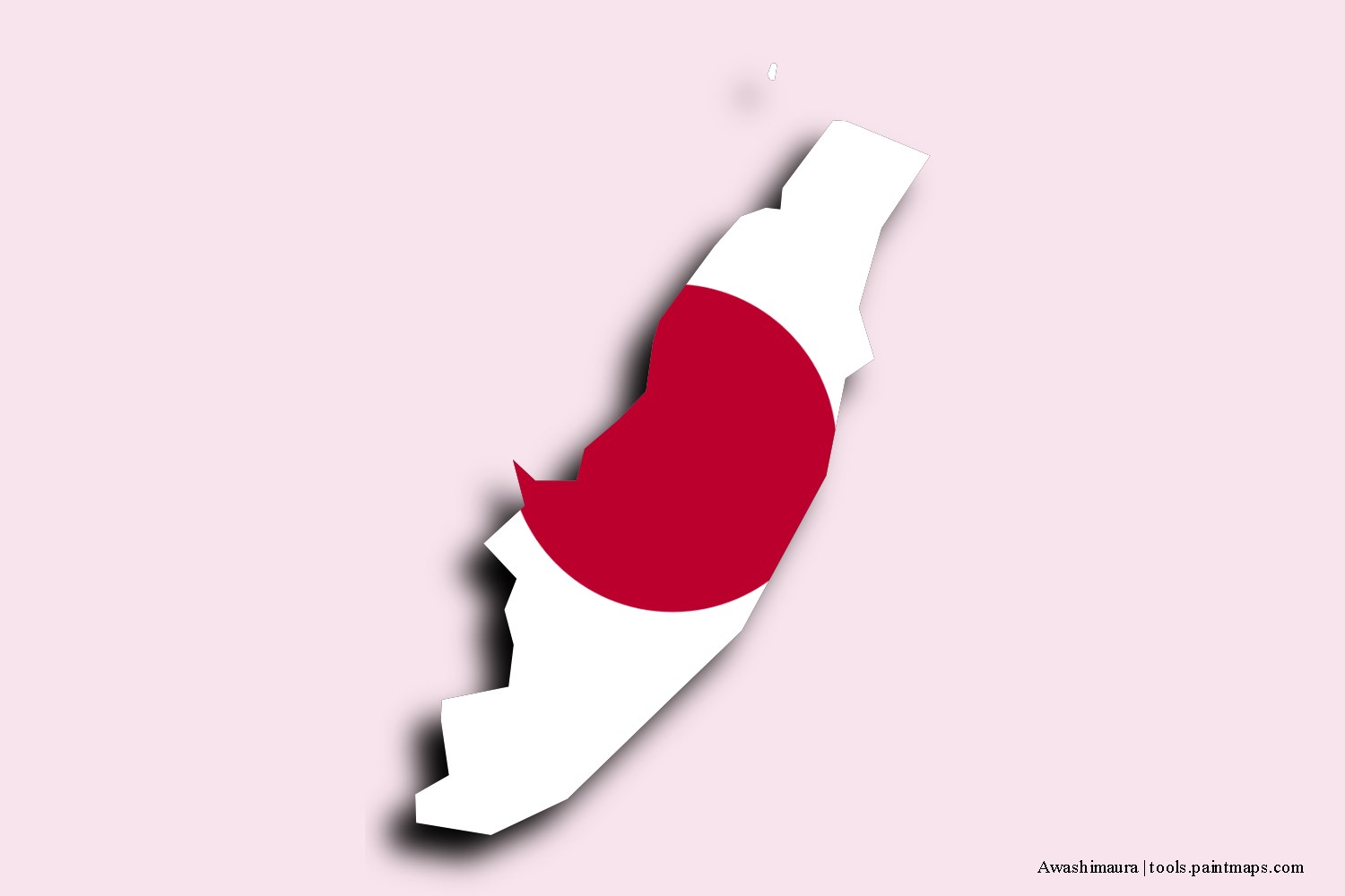 flag map of Awashimaura with 3D shadow effect