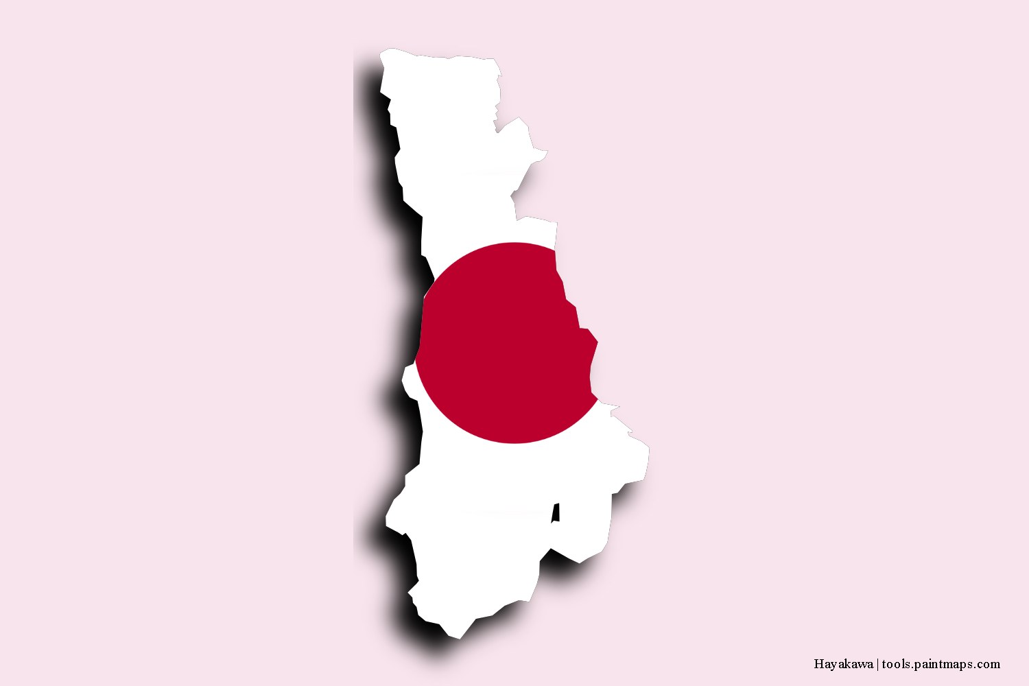 flag map of Hayakawa with 3D shadow effect