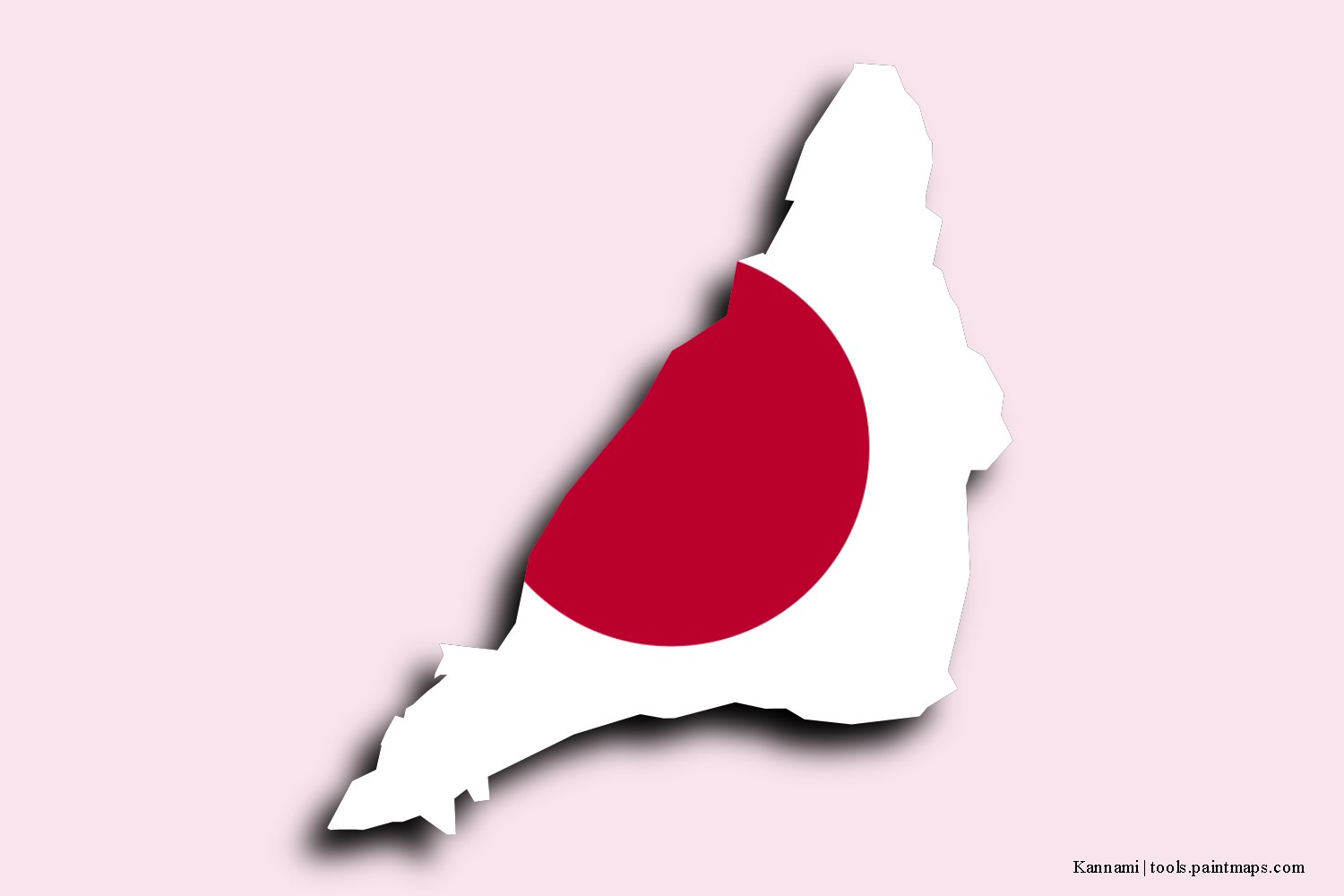 flag map of Kannami with 3D shadow effect