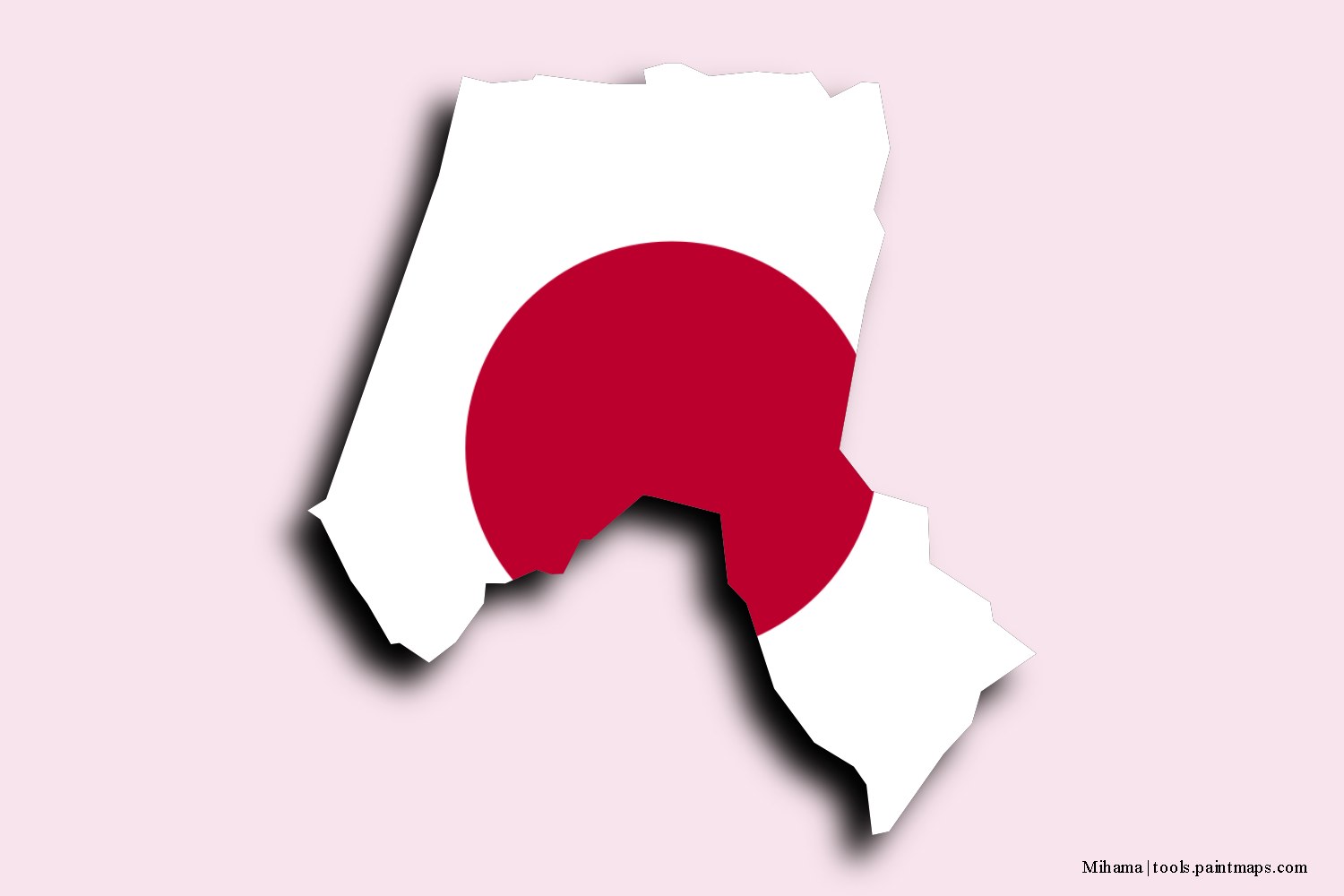 flag map of Mihama with 3D shadow effect