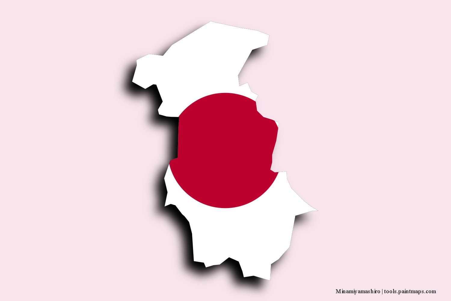 flag map of Minamiyamashiro with 3D shadow effect